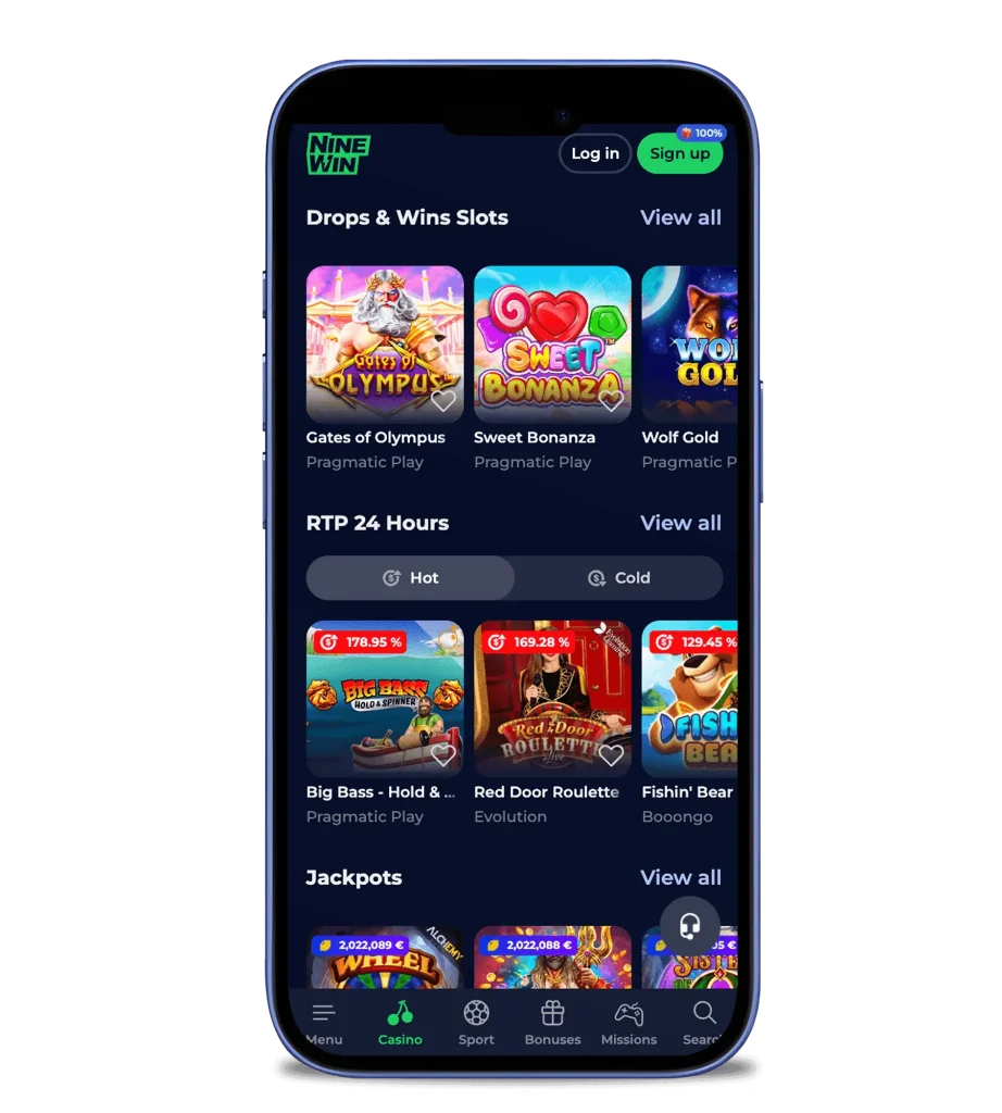 Mobile Nine Win Drops and Wins Slots